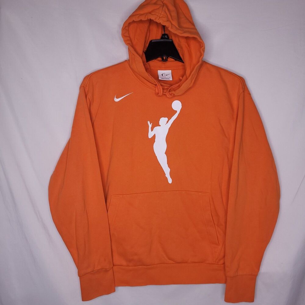 Nike WNBA Hoodie Large Orange Fleece Pullover